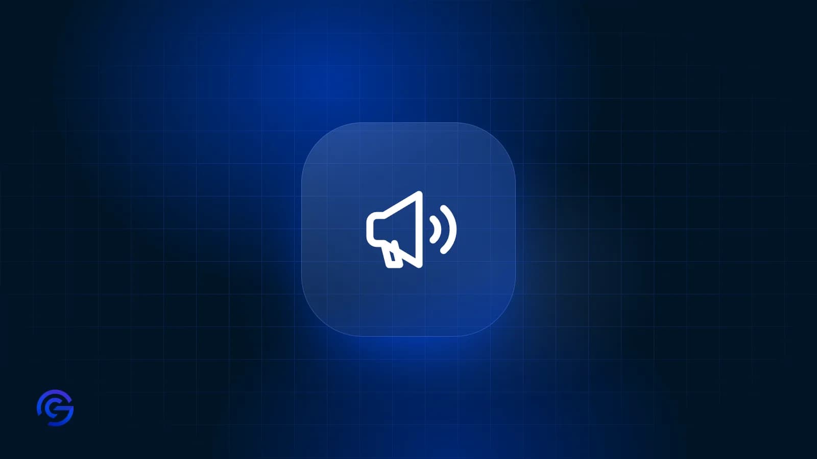 رمز قسم التسويق الرقمي والإعلانات على خلفية زرقاء داكنة، غلاف مقال عن شركات التسويق في الرياض.