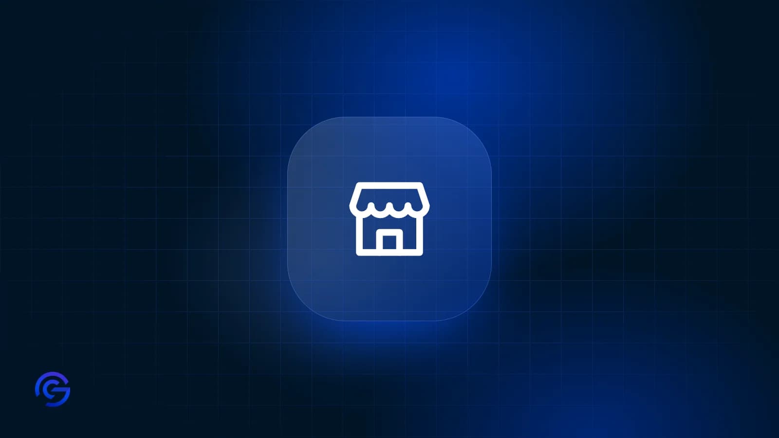 Cover for the guide to starting an online store in Saudi Arabia: a store icon on Graphica's blue background.